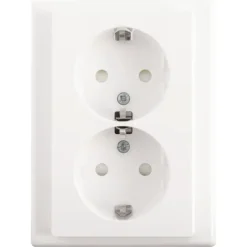Schneider Merten System-M Dubbel Geaard Stopcontact Actief Wit