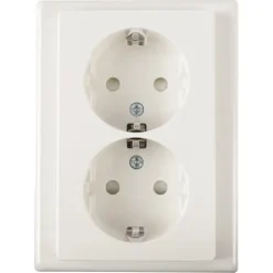 Schneider Merten System-M Dubbel Geaard Stopcontact Polarwit