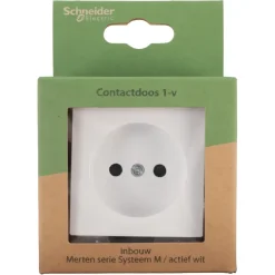 Schneider Merten System-M Enkel Stopcontact Actief Wit