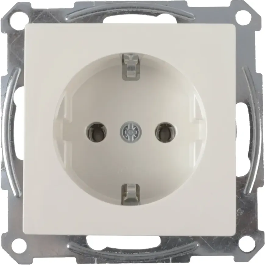 Schneider Merten System-M Enkel Geaard Stopcontact Polarwit