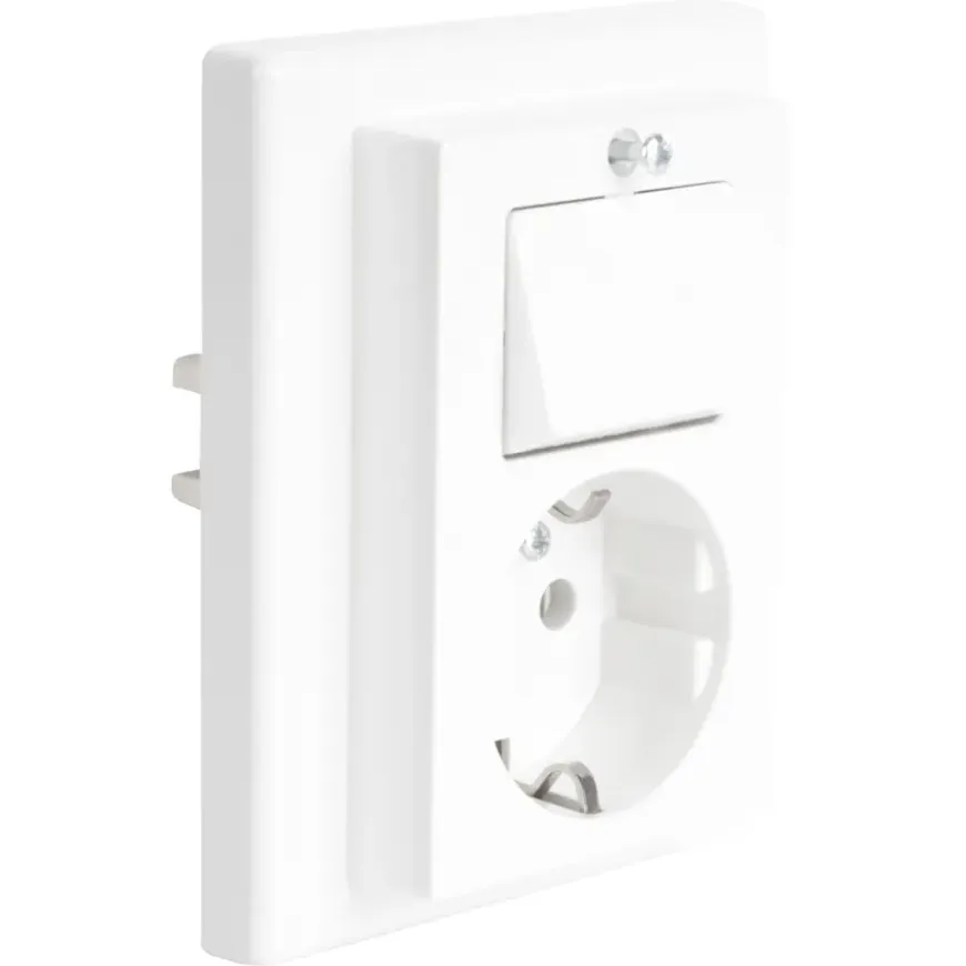 Schneider Merten System-M Geaard Stopcontact met Wisselschakelaar Polarwit