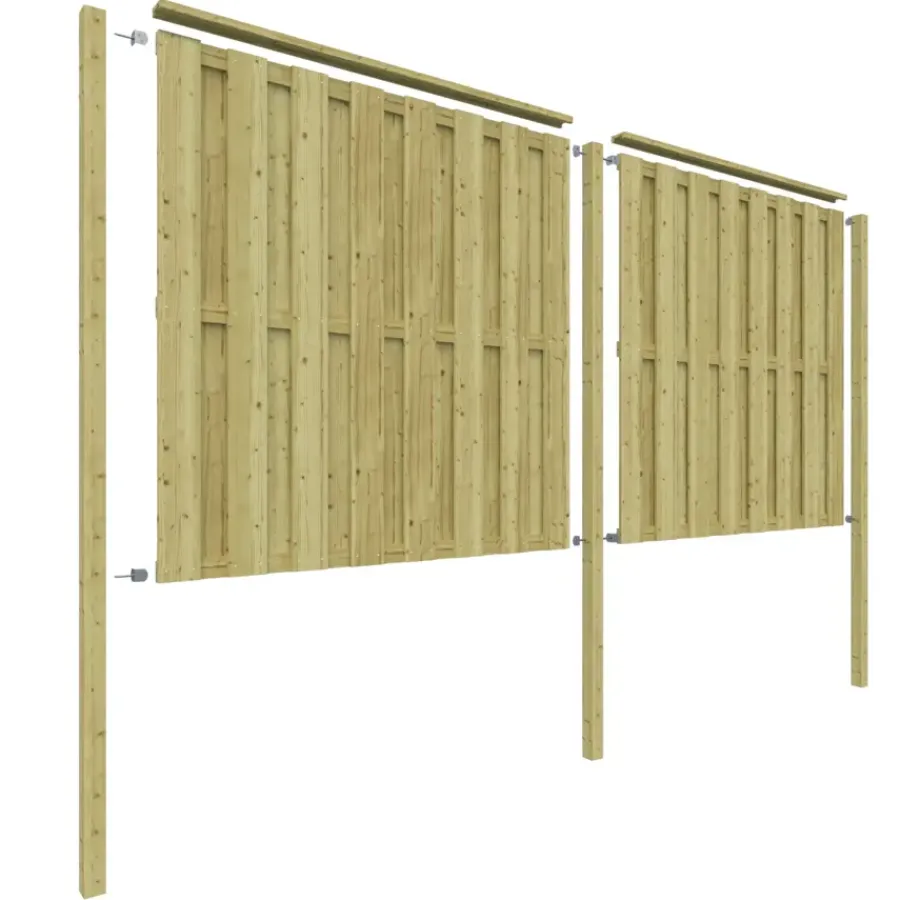 Geen Schutting startpakket Royal grenen hout 3,8 m lang
