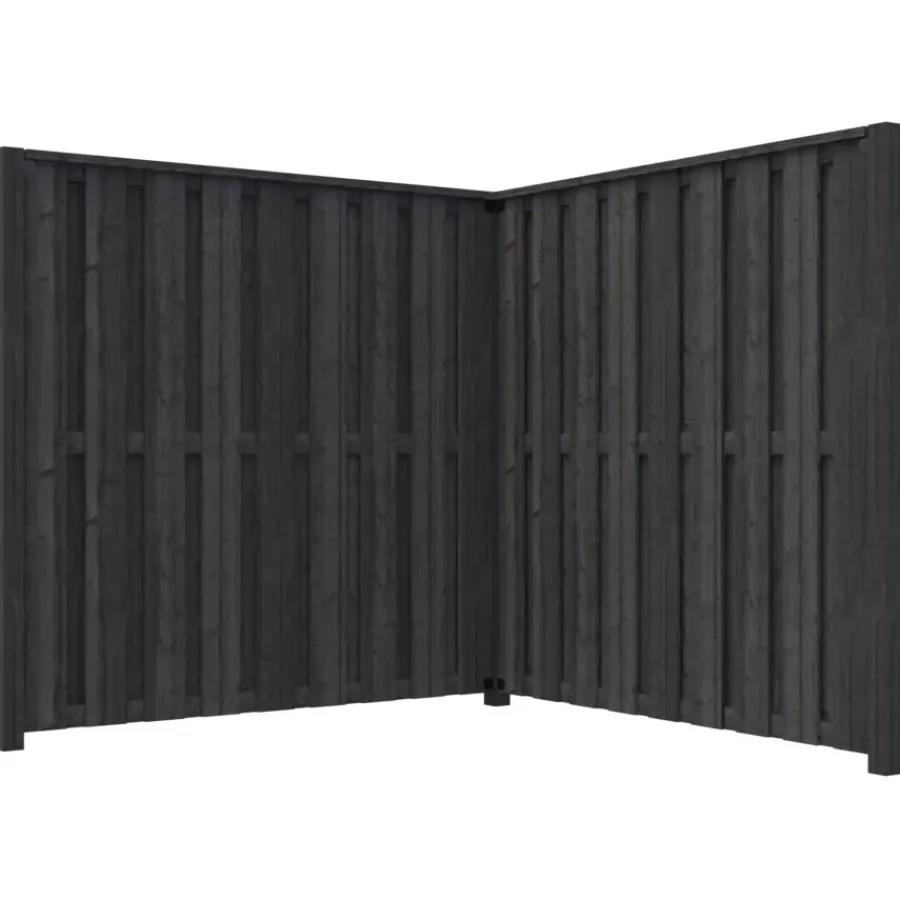Geen Schutting startpakket Royal grenen hout antraciet 3,8 m lang
