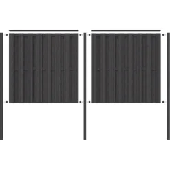 Geen Schutting startpakket Royal grenen hout antraciet 3,8 m lang