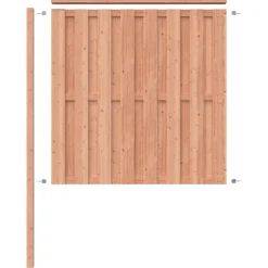 Geen Schutting volgpakket Douglas hout 1,9 m lang