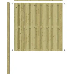 Geen Schutting volgpakket Royal grenen hout 1,9 m lang