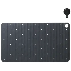 Sealskin antislip badmat Ribb 40x70 cm antraciet (inclusief zwarte haak)