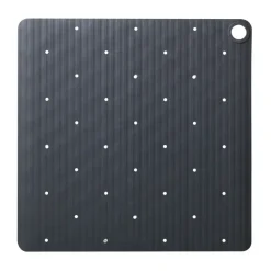 Sealskin antislip douchemat Ribb 55x55 cm antraciet (inclusief zwarte haak)
