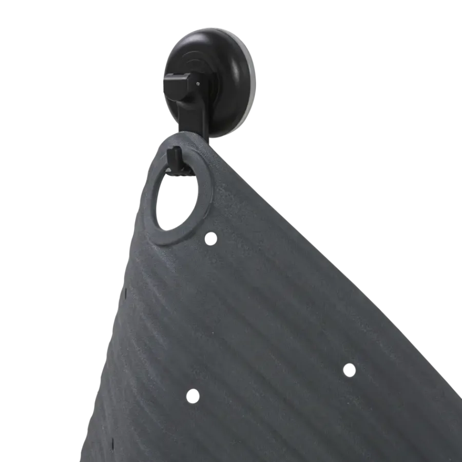 Sealskin antislip douchemat Ribb 55x55 cm antraciet (inclusief zwarte haak)