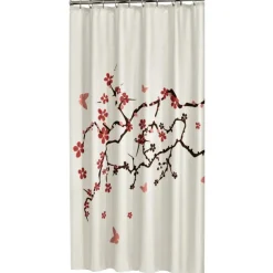Sealskin Blossom douchegordijn rood 180 x 200 cm