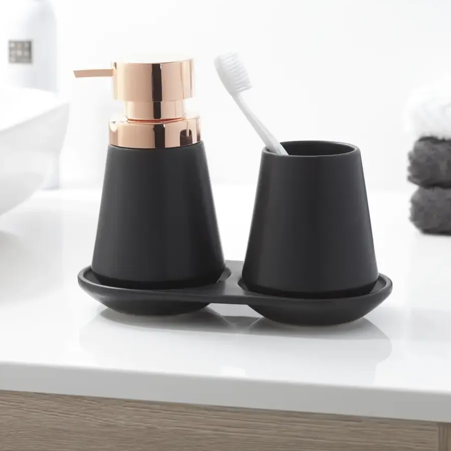 Sealskin Conical zeepdispenser porselein zwart