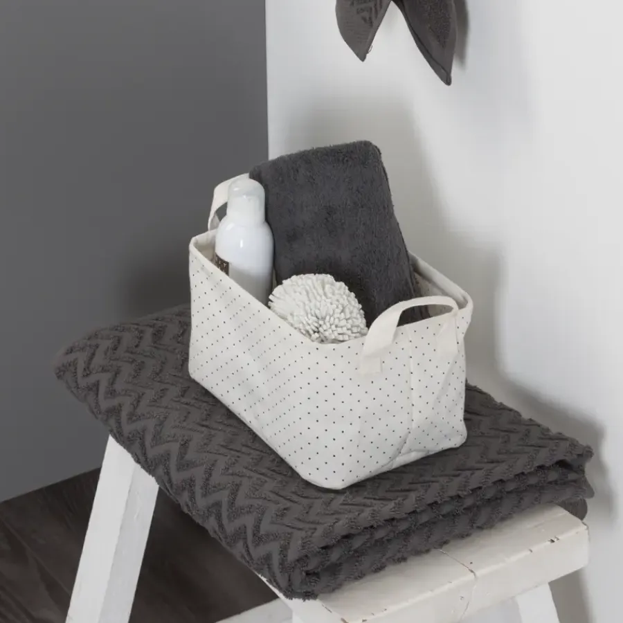Sealskin Dots mandje ecru textiel