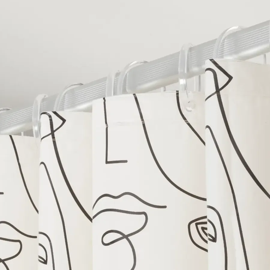 Sealskin douchegordijn mind 180x200cm zwart/wit