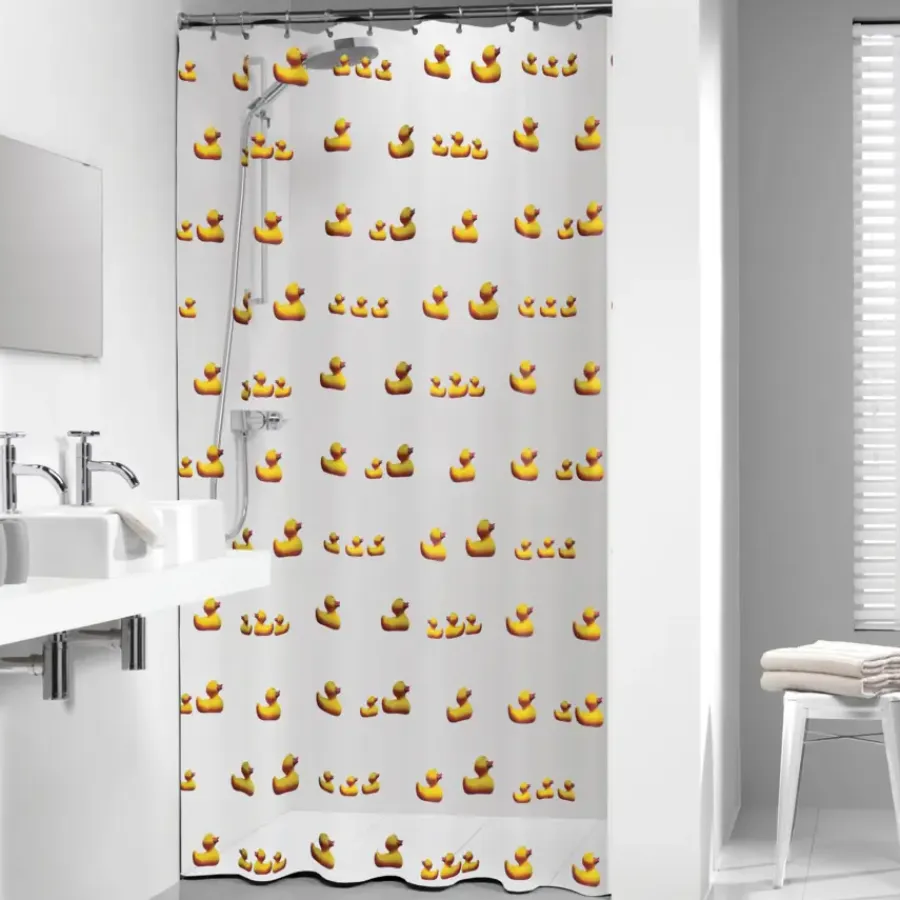 Sealskin Duckling douchegordijn geel 180 x 200 cm