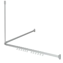 Sealskin Easy Roll douchegordijnstang mat aluminium 90x90 cm incl. haken en plafondsteun