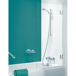 Sealskin I AM maatwerk badwand 1-delig, 1001-1100 br, tot 1600 hg, chroom/zilver hoogglans, helder glas + antikalk.