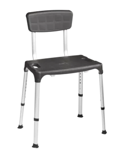 Secu care douchestoel Quatrro met rugleuning verstelbaar Hoogte 39-54 cm zwart