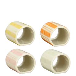 Geen Servetring roze oranje geel licht groen - l5,5xb5,5xh5cm