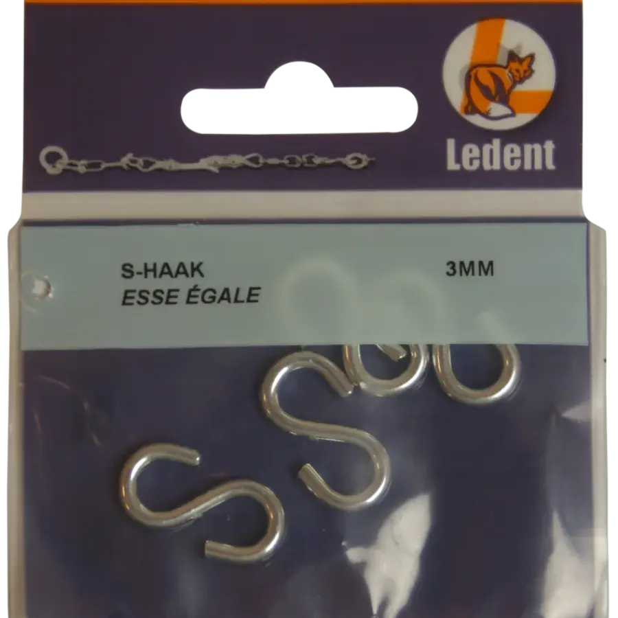 Ledent S-haak verzinkt 3 mm 4 stuks