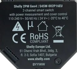 Shelly 2PM Gen4 slimme schakelaar & energiemeter WiFi (2-kanaals)