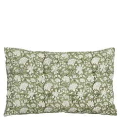 Geen Sierkussen bloemen groen - l55xb35xh10cm