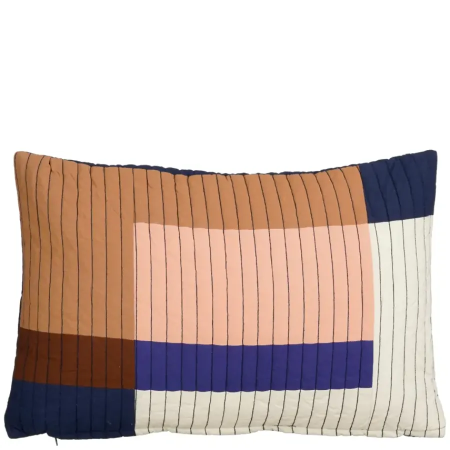 Geen Sierkussen donker bruin patchwork - l55xb35xh10cm