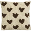 Geen Sierkussen hart bruin - l45xb45xh10cm