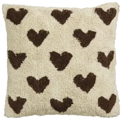 Geen Sierkussen hart bruin - l45xb45xh10cm