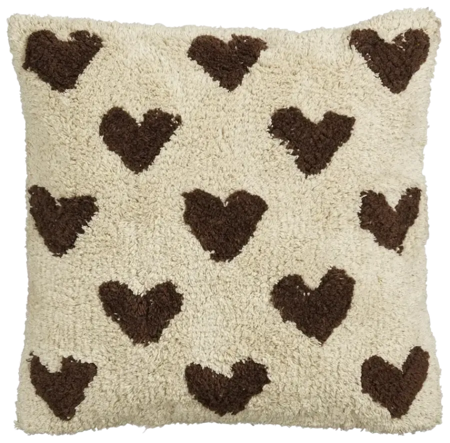Geen Sierkussen hart bruin - l45xb45xh10cm