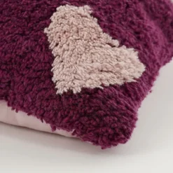 Geen Sierkussen hart donker roze - l45xb45xh10cm