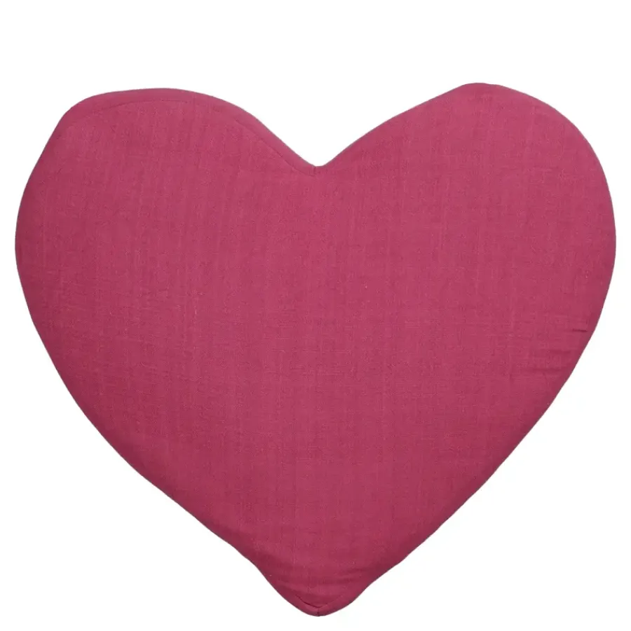 Geen Sierkussen hart donker roze - l50xb45xh8cm