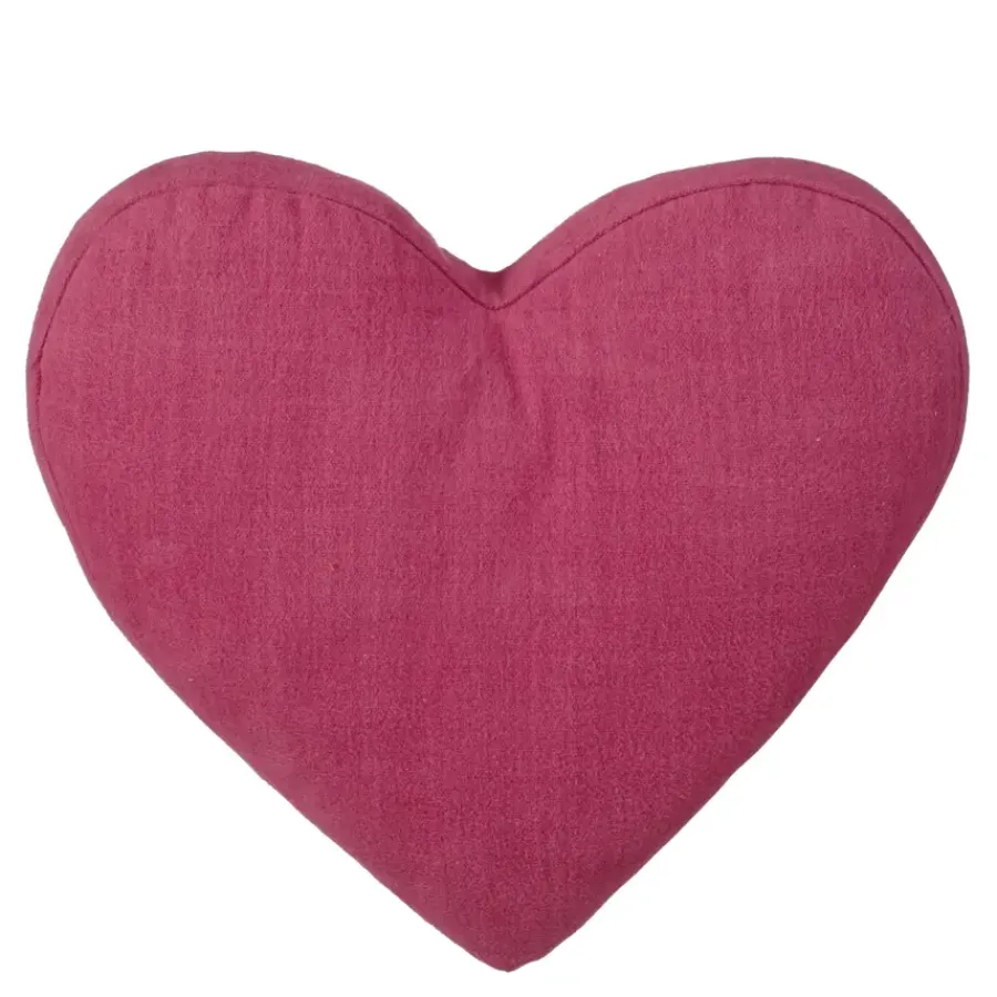 Geen Sierkussen hart donker roze - l50xb45xh8cm