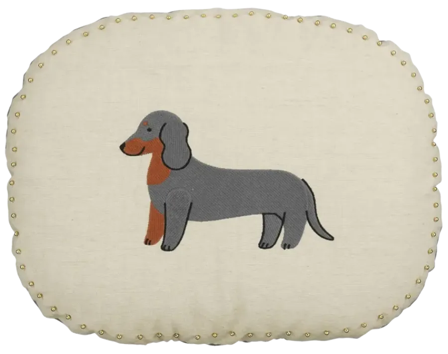 Geen Sierkussen ovaal hond donker grijs - l45xb35xh10cm
