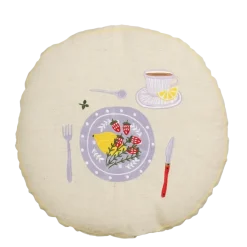 Geen Sierkussen rond lila - h10xd45cm