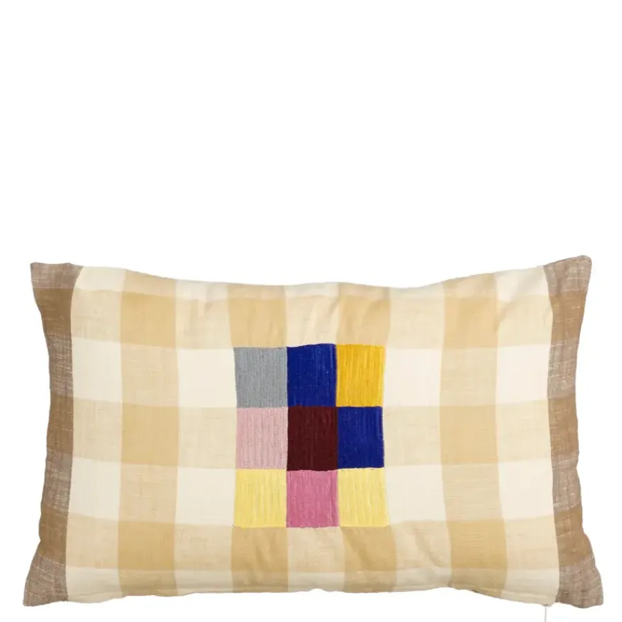 Geen Sierkussen ruit bruin - l55xb35xh10cm