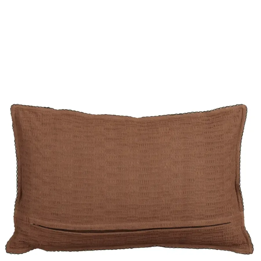 Geen Sierkussen ruit bruin - l55xb35xh10cm