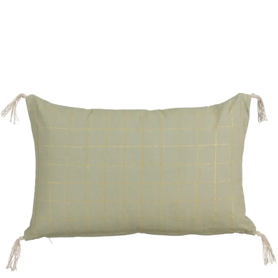 Geen Sierkussen ruit licht groen - l55xb35xh10cm