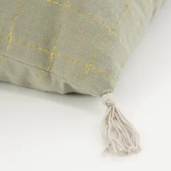 Geen Sierkussen ruit licht groen - l55xb35xh10cm