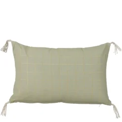 Geen Sierkussen ruit licht groen - l55xb35xh10cm
