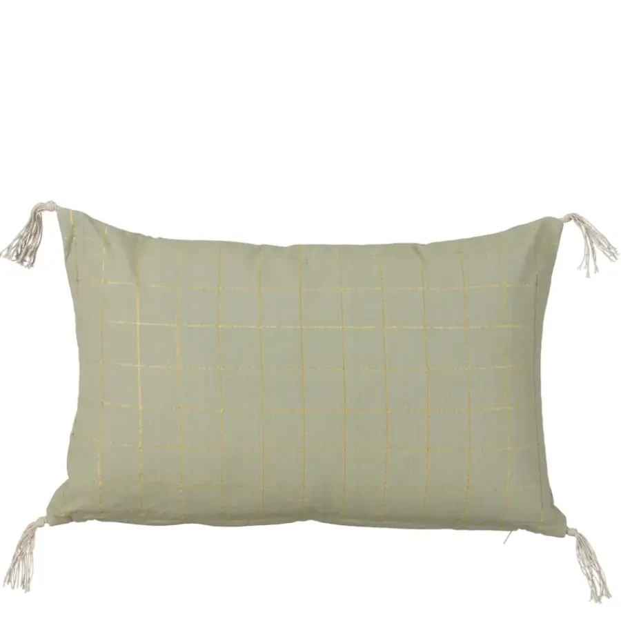 Geen Sierkussen ruit licht groen - l55xb35xh10cm