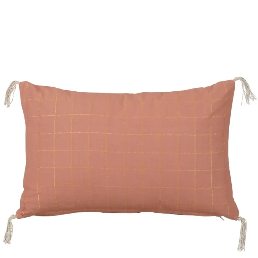 Geen Sierkussen ruit roze - l55xb35xh10cm