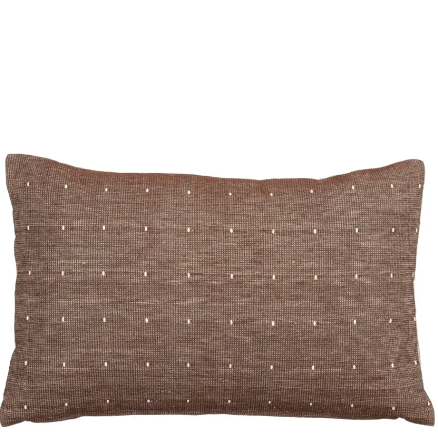 Geen Sierkussen stip donker bruin - l55xb35xh10cm