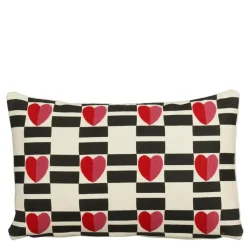 Geen Sierkussen streep hart rood - l55xb35xh10cm