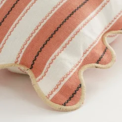 Geen Sierkussen strepen oranje - l55xb35xh10cm
