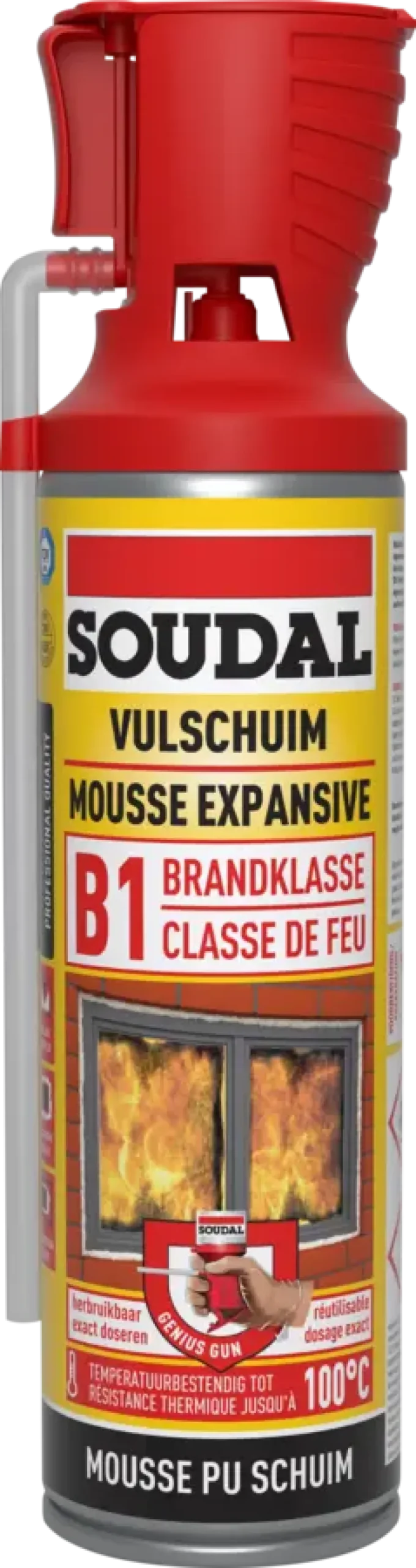 Soudal brandvertragende pur bouwschuim 500 ml