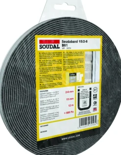 Soudal gecomprimeerde zwelband 2-6mm, 15mm breed en 12m lang