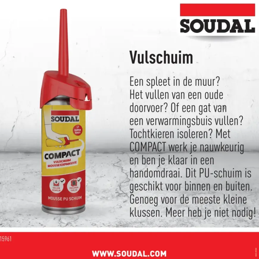 Soudal PU-schuim Compact 150 ml