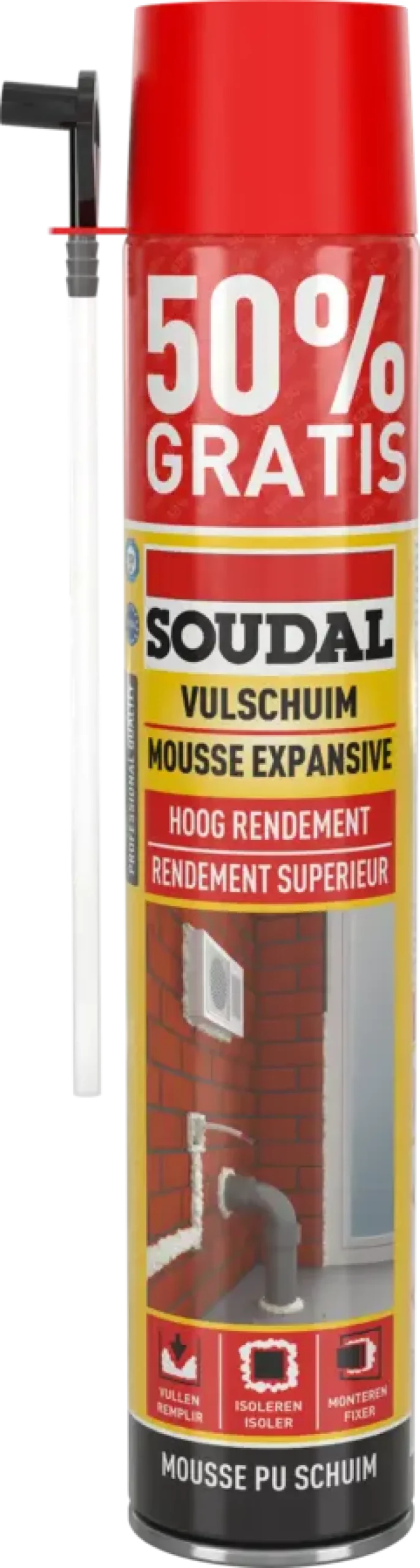 Soudal PU-schuim 750 ml (250 ml gratis)