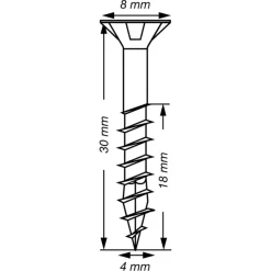 SPAX schroef T-Star Plus geel 4x30 mm 50 stuks
