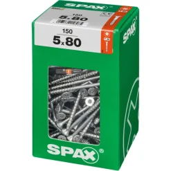 SPAX schroef T-Star Plus geel 5x80 mm 150 stuks